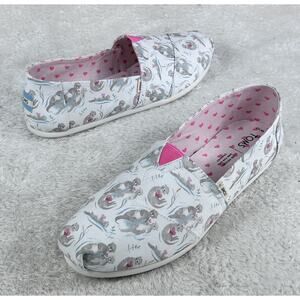 Toms Women's Shoes Sze 10 Classic Canvas Otters And Hearts All Over Pattern